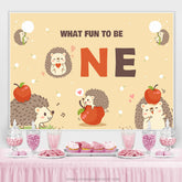 Löwenzahn Apfel Igel Hintergrund zum 1. Geburtstag